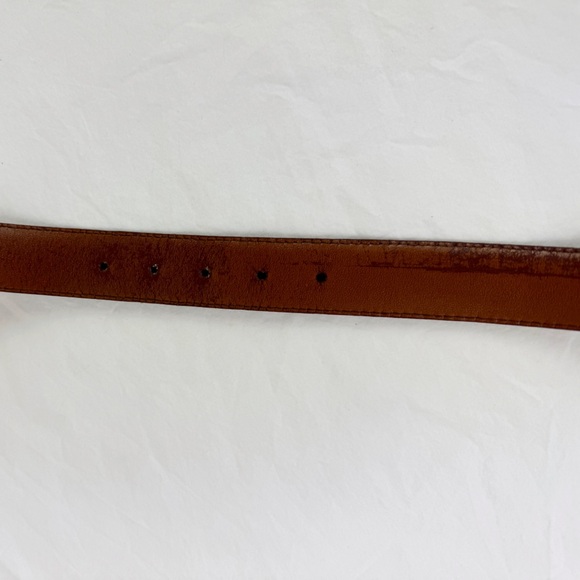 Johnston & Murphy Gator Embossed Brown Leather Belt - Picture 9 of 10